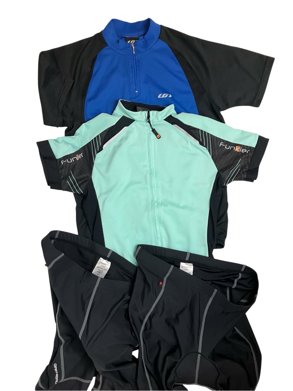 Kids Cycling Shorts & Jersey Bundle Youth Sz 12 Garneau Funkier Padded Athletic